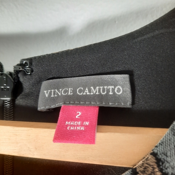 NWT Vince Camuto black/gold slvless dress Sz 2 - Picture 5 of 8